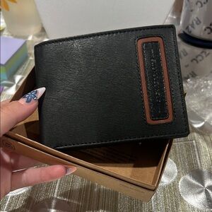 366. Jack Abrahams Genuine Black and Brown Leather Wallet